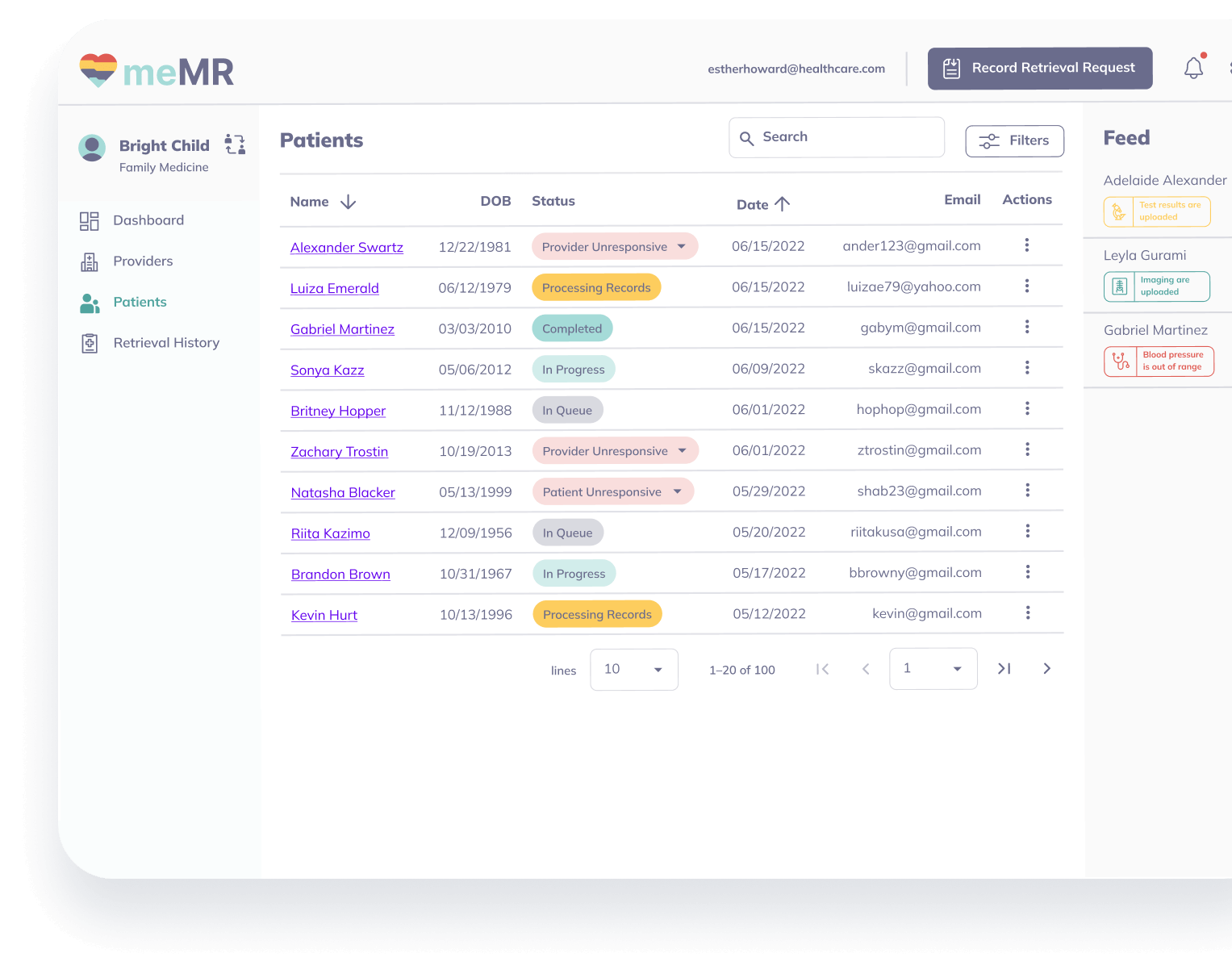 meMR Health | AI-automated medical record retrieval & analysis.